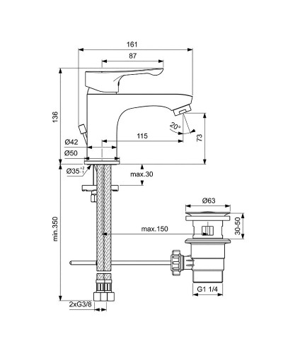Комплект смесителей Ideal Standard Alpha BD003AA Хром