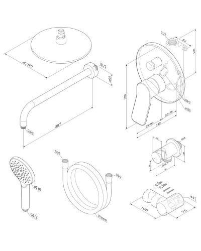 Душевая система AM.PM X-Joy FB85A1RH10 Хром
