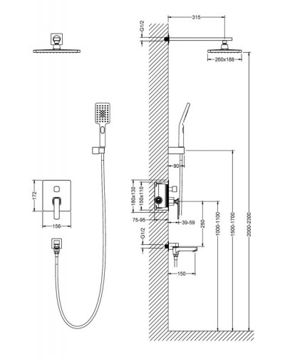 Душевая система Timo Torne SX-4399/03SM Черный