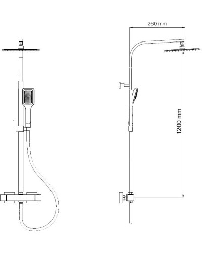 Душевая система RGW Shower Panels SP-22 21140122-01 Хром