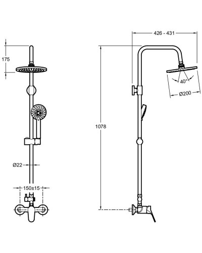 Душевая система Jacob Delafon Brive E24329-CP Хром