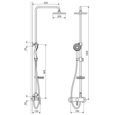 Душевая система 200 мм Excellent Rain Active ARAC.1081CR-N
