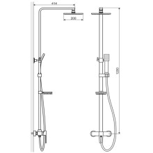 Душевая система 200 мм Excellent Rain Square ARAC.1581CR