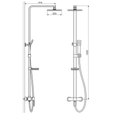 Душевая система 200 мм Excellent Rain Square ARAC.1581CR