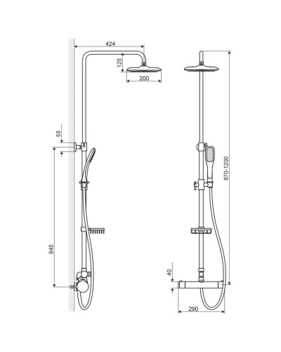 Душевая система с термостатом Excellent Rain White ARAC.SY.881WT-N
