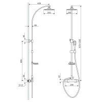 Душевая система с термостатом 200 мм Excellent Rain Galaxy Slim ARAC.SY.851ST