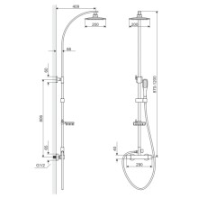 Душевая система с термостатом 200 мм Excellent Rain Galaxy Slim ARAC.SY.851ST
