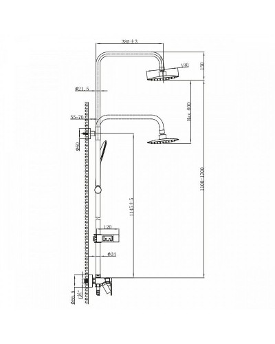 Душевая система Lemark Tropic LM7002BL Черный