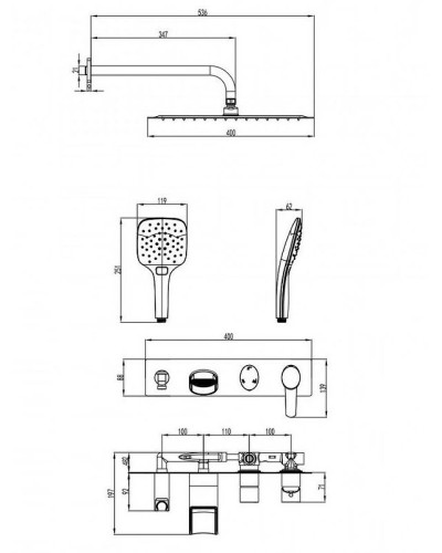 Душевая система Lemark Atlantiss LM3225C Хром