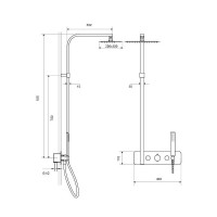 Душевая система Excellent Rain Krotos AREX.8081CR Хром