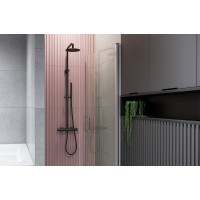 Душевая система Excellent Pi Rain AREX.1281BL Черная матовая