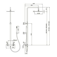 Душевая система Paini Cox 78PZ689TH Черный матовый