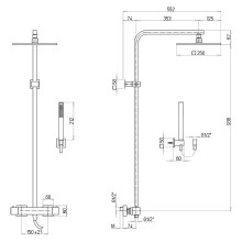 Душевая система Paini Dax-R 84PZ689TH Черная матовая