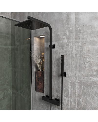 Душевая система Paini Dax-R 84PQ689TH Черная глянцевая