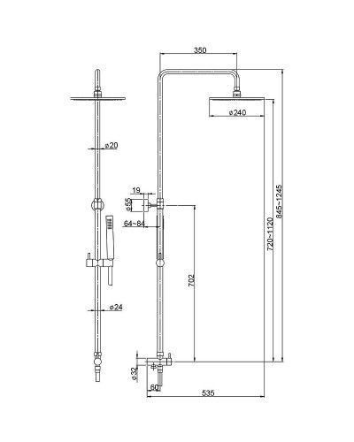 Душевая система Paini RS T2 50CR191ART9P3 Хром