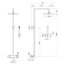 Душевая система Paini Cox 78PJ689TH Матовое золото