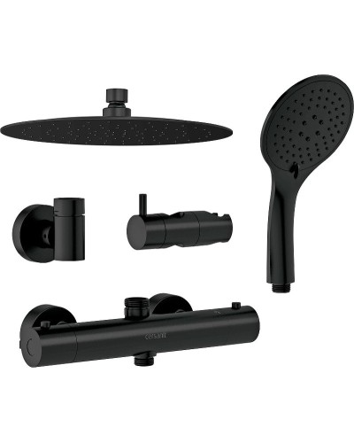 Душевая система Cersanit Brasko Black 63112 с термостатом Черная матовая
