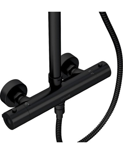 Душевая система Cersanit Brasko Black 63112 с термостатом Черная матовая