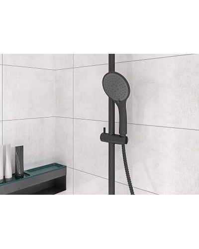 Душевая система Cersanit Brasko Black 63112 с термостатом Черная матовая