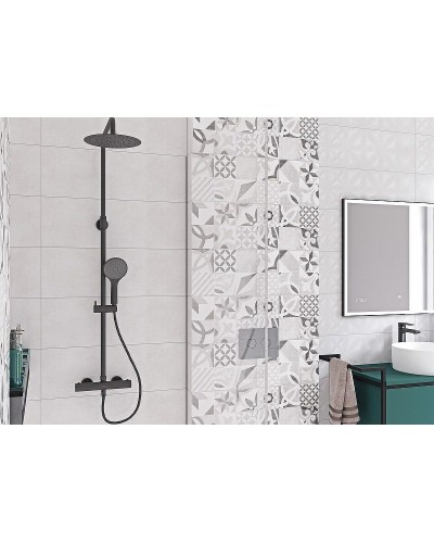 Душевая система Cersanit Brasko Black 63112 с термостатом Черная матовая