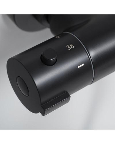 Душевая система WasserKRAFT A28801 с термостатом Черная матовая