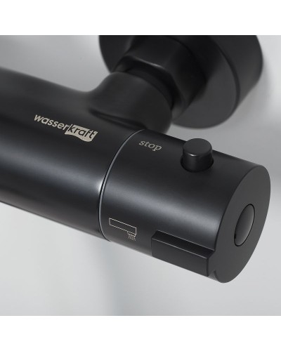 Душевая система WasserKRAFT A28801 с термостатом Черная матовая