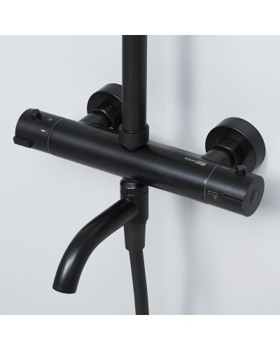 Душевая система WasserKRAFT A28801 с термостатом Черная матовая