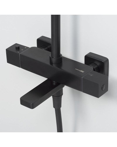 Душевая система WasserKRAFT A29901 с термостатом Черная матовая