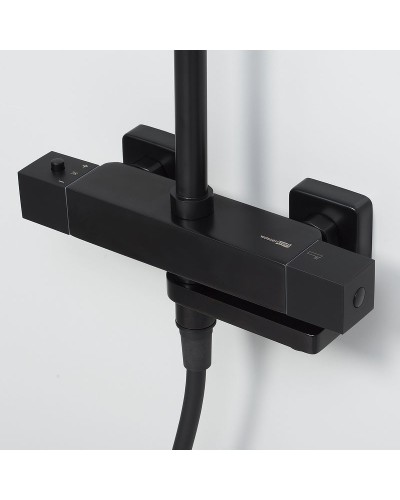 Душевая система WasserKRAFT A29901 с термостатом Черная матовая