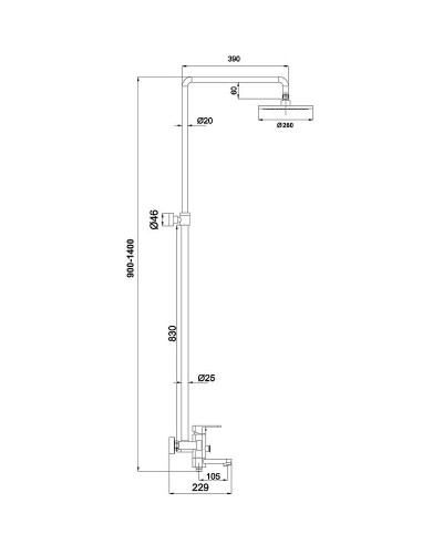 Душевая система Timo Beverly SX-1060/00 (3010) Хром