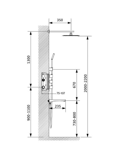 Душевая система Timo Petruma SX-5049/03SM с термостатом Черный