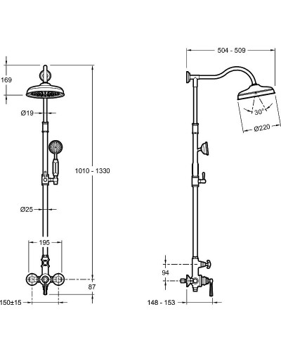 Душевая система Jacob Delafon Cleo 1889 E24311-CP Хром