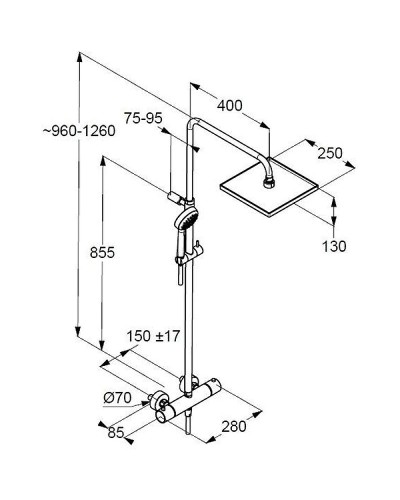 Душевая система Kludi Logo 6809805-00 Хром