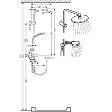 Душевая стойка 260 мм Timo Saga SK-1018 chrome