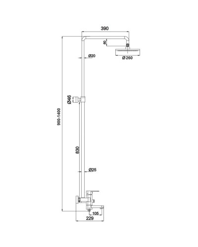 Душевая система 260 мм Timo Beverly SX-1060/02