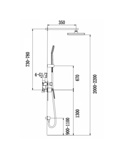 Душевой комплект Timo Helmi SX-4069/00-16SM (2100)