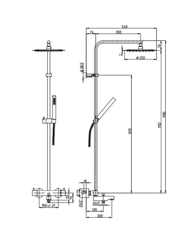 Душевая система Paini Cox 78CR687TH Хром