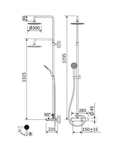 Душевая система Cezares LEAF-CVDA-30-01 Хром