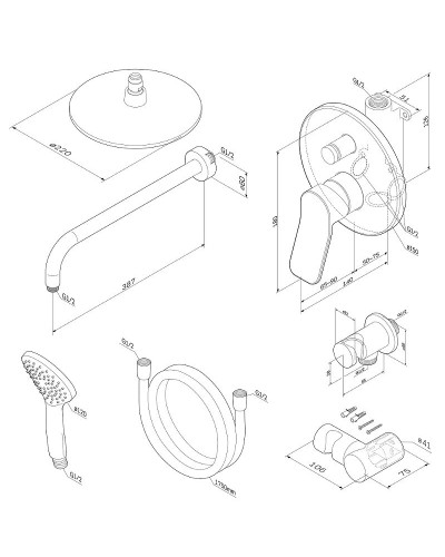 Душевая система AM.PM X-Joy FB85A1RH02 Черная