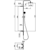 Душевая система Bossini Elios L10172.073 Черная матовая