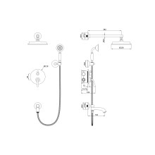 Душевая система встраиваемая Wonzon & Woghand, Черный матовый (WW-88939008-MB)