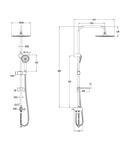 Душевая система Lemark LM8809C Хром