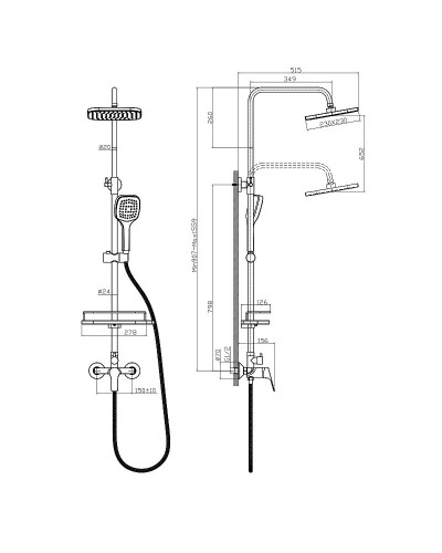 Душевая система Rossinka RS29-45 Хром