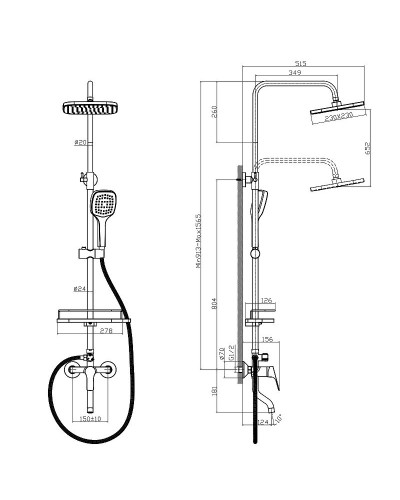 Душевая система Rossinka RS29-46 Хром