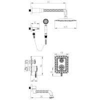 Душевой комплект Lemark Jasmine LM6622B