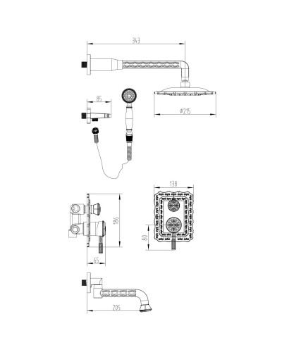 Душевой комплект Lemark Jasmine LM6622B