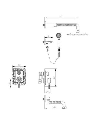Душевая система ZorG Antic A104DS-SL Серебро