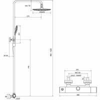 Душевая система Ravak 10° Free TD F 091.00/150 X070141 с термостатом Хром