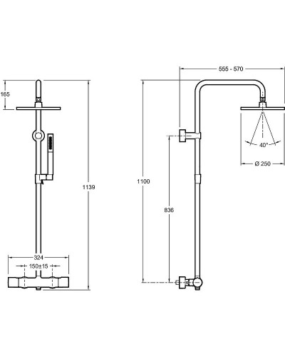 Душевая система Jacob Delafon Toobi E8993-CP Хром