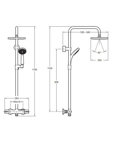 Душевая система Jacob Delafon July E5523-CP Хром